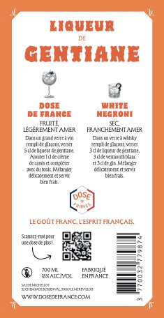 Liqueur de Gentiane Dose de France – 70 cl – 18 %